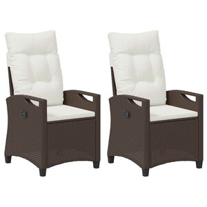 vidaXL Tuinstoel 2 pcs Bruin en Cr&egrave;me 56 x 60 x 112 cm