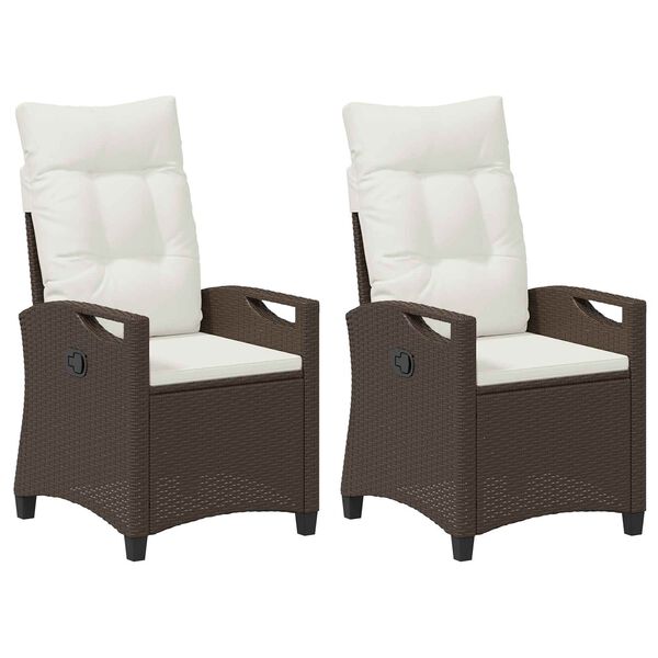 vidaXL Tuinstoel 2 pcs Bruin en Cr&egrave;me 56 x 60 x 112 cm