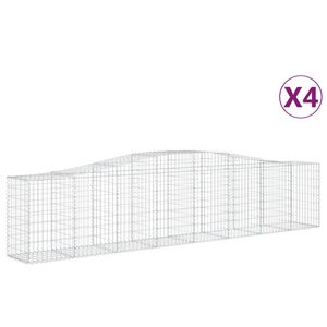 vidaXL Schanskorven 4 st gewelfd 400x50x80/100 cm gegalvaniseerd ijzer