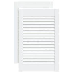 vidaXL Kastdeuren met lamellen 2 st 61,5x39,4 cm grenenhout wit