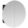 vidaXL Badkamerkast met ronde spiegel en LED 54 x 54 x 17,5 cm zwart