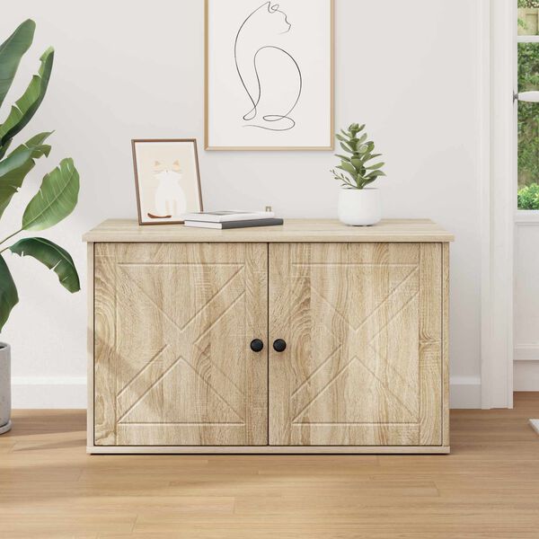 vidaXL Kattenhuis Sonoma 85 x 55 x 50,5 cm Bewerkt hout