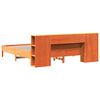 vidaXL Bed met boekenkast zonder matras grenenhout wasbruin 200x200 cm