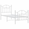 vidaXL Bedframe met hoofd- en voeteneinde metaal wit 75x190 cm