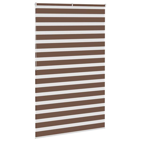 vidaXL Zebra rolgordijn 150x200 cm stofbreedte 145,9cm polyester bruin