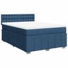 vidaXL Boxspring met matras stof blauw 140x190 cm