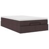 vidaXL Ottoman bed met matras 120x190 cm stof donkerbruin