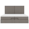 vidaXL Ottoman bed met matrassen en LED's 200x200cm stof taupe