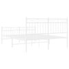 vidaXL Bedframe met hoofd- en voeteneinde metaal wit 140x190 cm