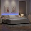 vidaXL Boxspring bed met matras met LED Taupe 200 x 200 cm Stof