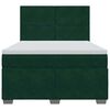 vidaXL Boxspring met matras fluweel donkergroen 140x190 cm