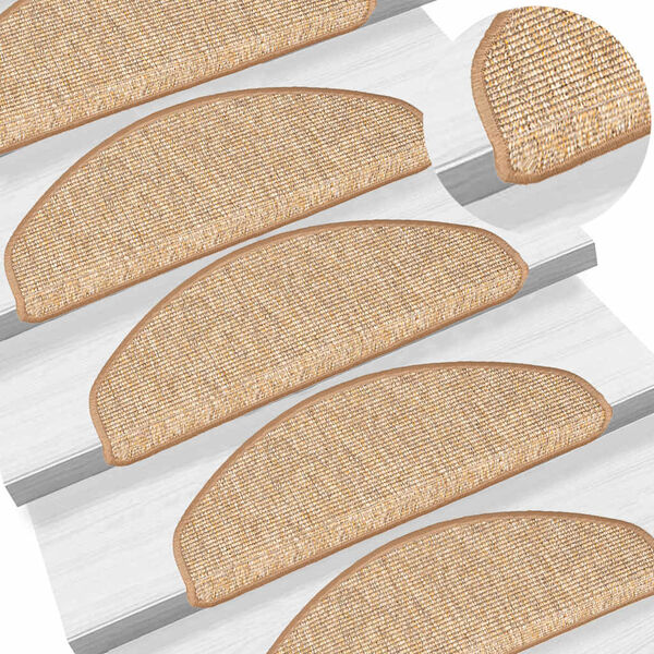 vidaXL Trapmatten 15 st 65x21x4 cm Lichtbruin Halfrond Groot