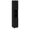 vidaXL Badkamermeubelset 3 pcs Zwart 30 x 30 x 179,5 cm Bewerkt hout