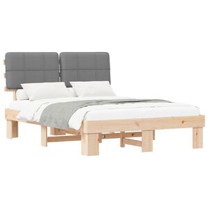 vidaXL Bedframe met Gevoerd Hoofdgedeelte Lichtgrijs 160 x 200 cm