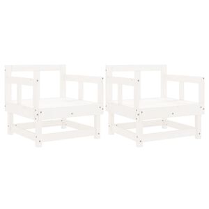 vidaXL Tuinstoelen 2 st massief grenenhout wit