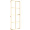 vidaXL Binnendeur smal 76x201,5 cm gehard glas en aluminium goudkleur