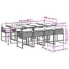 vidaXL 9-delige Tuinset met kussens poly rattan grijs
