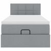vidaXL Ottoman bed met matras 80x200cm stof lichtgrijs