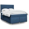 vidaXL Boxspring met matras stof blauw 140x190 cm