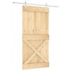 vidaXL Schuifdeur 100 x 210 cm Massief Grenenhout (Niet-Behandeld)