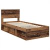 vidaXL Bedframe met hoofdeinde Oudhout 100 x 200 cm Bewerkt hout