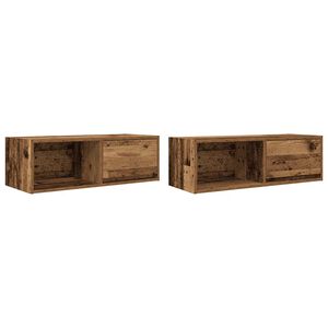 vidaXL Tv-meubels 2 st 80x31x25,5 cm bewerkt hout oud houtkleurig