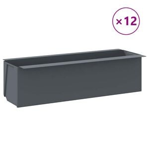 vidaXL Bloembakken voor europallets 12 st 36x13,5x9,5 cm PP grijs