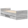vidaXL Bedframe met hoofd- en voeteneinde grijs sonoma 100x200 cm