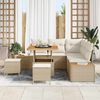 vidaXL Tuinbankenset 8 pcs Beige poly rattan
