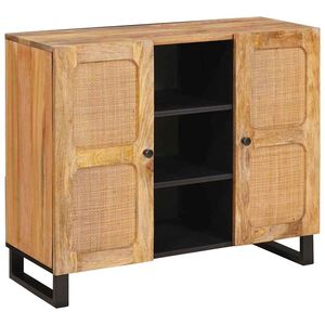 vidaXL Hoge kast met opslag Bruin 90 x 33 x 75 cm Massief Mango Hout