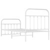 vidaXL Bedframe met hoofd- en voeteneinde metaal wit 90x190 cm