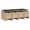 vidaXL 13-delige Tuinset met kussens poly rattan beige