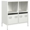 vidaXL Dressoir 68x39x73,5 cm koudgewalst staal wit