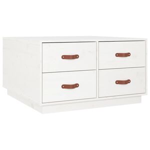 vidaXL Salontafel 80x80x45 cm massief grenenhout wit