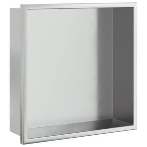 vidaXL Douchenis 32x32x9 cm roestvrijstaal geborsteld zilverkleurig