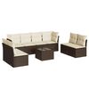vidaXL 9-delige Loungeset met kussens poly rattan bruin