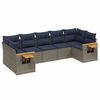 vidaXL 7-delige Loungeset met kussens poly rattan grijs