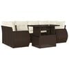 vidaXL 7-delige Loungeset met kussens poly rattan bruin