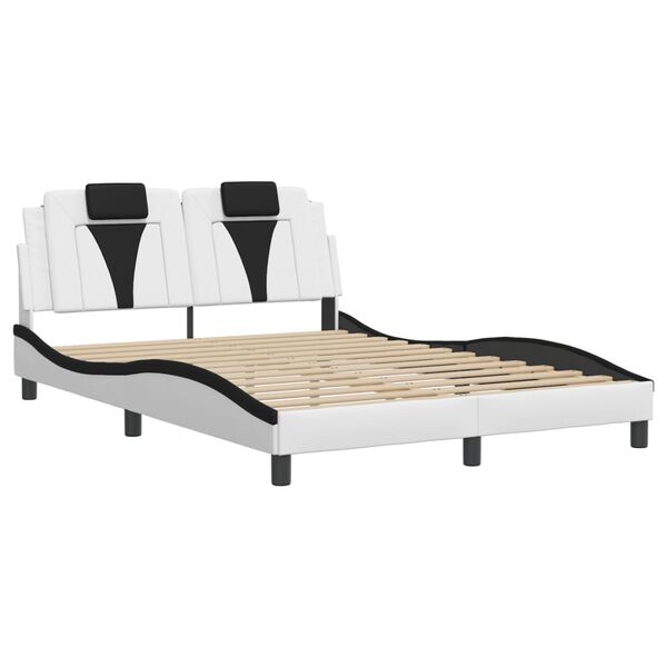 vidaXL Bedframe "Viana" met LED zonder matras wit en zwart 120x200 cm