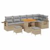 vidaXL Tuinbankenset 11 pcs Beige en Licht Grijs poly rattan