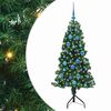 vidaXL Hoek Kunstkerstboom met 150 LED Groen 150 cm PVC en Metaal