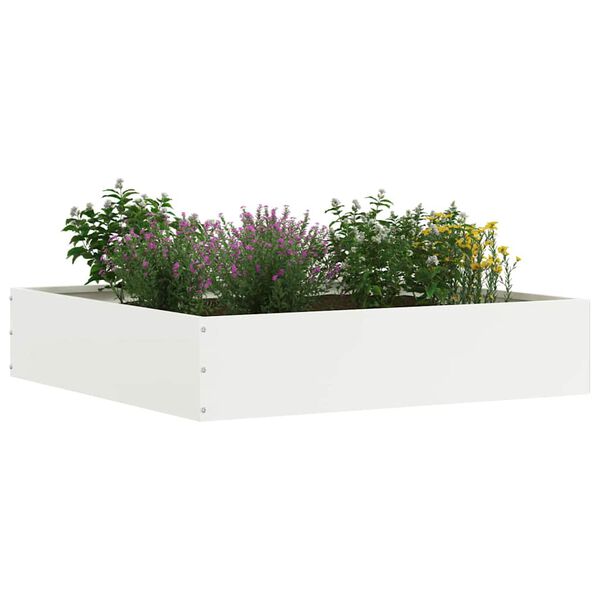 vidaXL Tuinrand Wit 60 x 60 x 13 cm Staal
