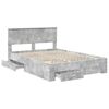 vidaXL Bedframe met hoofdeinde Beton Grijs 140 x 200 cm Bewerkt hout