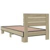 vidaXL Bedframe bewerkt hout en metaal sonoma eikenkleurig 75x190 cm
