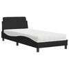 vidaXL Bed met matras "Dover" stof zwart 90x200 cm