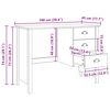 vidaXL Bureau met lades Hill Wit 100 x 45 x 74 cm Massief grenenhout