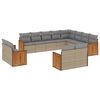 vidaXL 12-delige Loungeset met kussens poly rattan beige