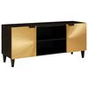 vidaXL TV-kast Zwart en Goud 105 x 33 x 46 cm Bewerkt hout