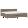 vidaXL Boxspring met matras stof taupe 200x200 cm