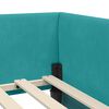 vidaXL Hoekbedframe met hoofdeinde Turquoise 80 cm x 200 cm Fluweel